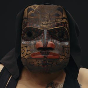 Mask by Mike Dangeli of the Nisga’a, Tlingit, Tsetsaut, and Tsimshian Nations